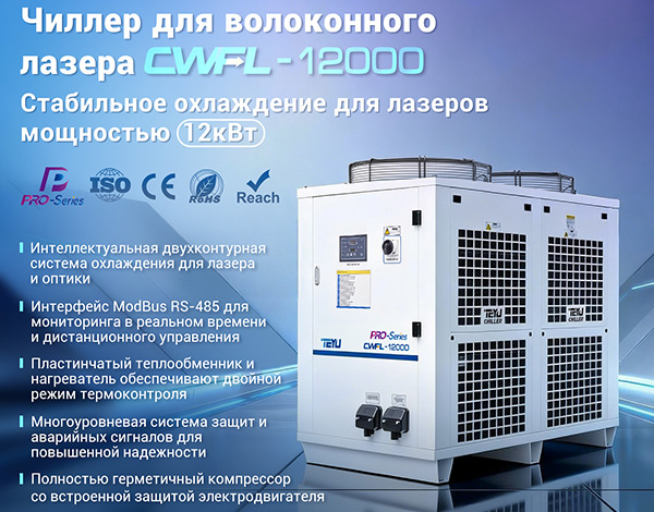 Решения для охлаждения волоконных лазеров мощностью 12 кВт для систем лазерной резки и наплавки