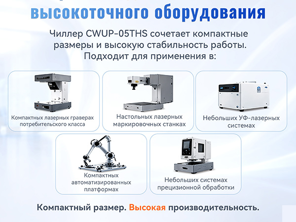 Мини-чиллер TEYU CWUP-05THS: компактный размер, точное регулирование температуры ±0,1°C